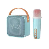 Y2便攜式迷你無線話筒 藍牙音響戶外K歌家用唱歌麥克風套裝K歌寶