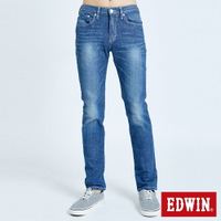 特降品↘EDWIN 503 EDGE 加大碼 窄直筒牛仔褲(綠色袋花)-男款 拔淺藍 SLIM