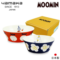 【日本山加yamaka】moomin嚕嚕米彩繪陶瓷碗禮盒2入組 (MM0324-79)
