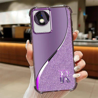 Suitable for[vivo y02s,VIVO Y02T,VIVO Y02]phone case TPU Anti-drop Anti-slip Purple lucky letter Ant