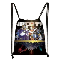 Undertale 3D Cartoon Kids Drawstring Backpack Shopping School Traveling Party Bags Birthday Gifts