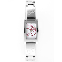 HELLO KITTY 凱蒂貓秀氣質感流行手錶 銀x白/19mm
