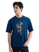เสื้อยืดผู้ชาย Abstract Art T-Shirt สีกรมท่า