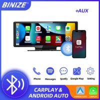 Binize 10.26" Dash Cam Rearview Camera Car DVR Carplay &amp; Android Auto WiFi GPS Video Recorder Dashboard 24H Park AUX