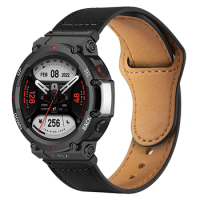 Leather Watchband for Amazfit T Rex 2 Amazfit T Rex Pro Smart Watch Band Accessories Bracelets For Amazfit T Rex Pro Strap Belt