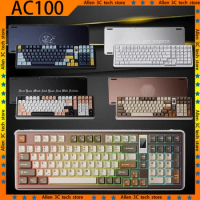 AJAZZ AC100 Mechanical Keyboard Wireless Bluetooth Wired 3-Mode Aluminum Alloy Gasket CNC Screen RGB Gamer PC Gaming Keyboard