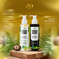 NURTURISH - Minyak Kemiri Murni Alami Penumbuh & Penebal Rambut Bayi & Dewasa Brewok Kumis Jambang J