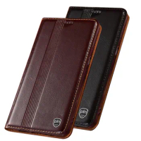 Genuine Leather Flip Case Card Slot Holder Phone Bag For OPPO Realme 7 Pro/Realme 7/Realme V3/Realme V5/Realme V15 Phone Cover