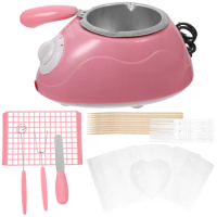 Creative Mini Electric Chocolate Melting Pot Chocolate Maker Chocolate Fondue Machine Tools Set (Pink)