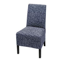BERGMUND 椅子附中長型椅套, 黑色/ryrane 深藍色