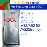 10Pcs\Lot For Samsung Galaxy A32 A42 A52 A52S 5G A72 LCD Front Touch Screen Lens Glass With OCA Glue Replacement