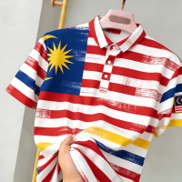 2026 Federal Territory Day Men's Polo Shirt With Striped National Flag Color Scheme, Simple And Eleg