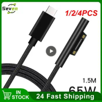 1/2/4PCS USB Type C Power Supply Charger Adapter 65W 15V 3A PD Fast Charging Cable Cord for Microsoft Surface 3 4 5 6 GO