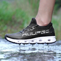 AUUPGO New Unisex Aqua Shoes Quick-drying Non-slip Outdoor Wading Sneakers Easy Wear Mountaineering Mesh Fishing Shoes