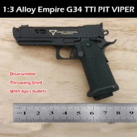 1: 3 Alloy Empire G34 TTI PIT VIPER Viper Gun Model Keychain Toys Mini Throwing Shell Disassemble Pistol Toy (Can Not Shoot)
