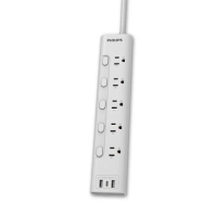 【Philips 飛利浦】新安規 5開5插 3.4A 2USB+Type C延長線1.8米(CHP4756 2入組)
