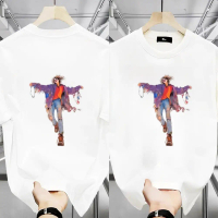 Baju-T Pasangan, Fesyen, Rekaan Badut Heath Bergaya Amerika, Longgar, Untuk Lelaki dan Wanita, Lenga