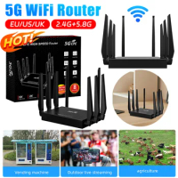 5G CPE WIFI6 Router Dual Band 2.4G+5.8G Wireless Router with SIM Card Solt 5dBi High Gain Antennas Home Router Support 32 Users