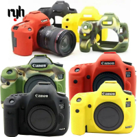 ยางซิลิโคนนิ่มดีฝาครอบตัวกล้องเคสสำหรับ Canon 6D2 5D3 5D4 80D 800D 1300D กระเป๋ากล้อง750D 1500D