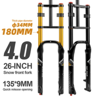 26 inch Mountain Shock Absorber Air Fork Snowy Bike Beach Bike 26*4.0 WideTire 135*9mm Quick Release Magnesium Alloy