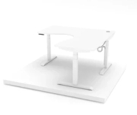 Austin Platinum L型 辦公升降桌-白色 -黑色腳框