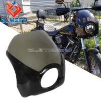 Motorcycle Headlight Fairing Mask Front Windshield For Harley Sportster Custom Glide Dyna Roadking Wide Glide 5-3/4" Fairing