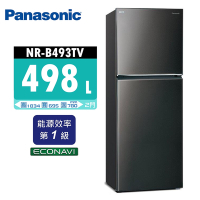 Panasonic國際牌 498公升 一級能效2門變頻電冰箱 NR-B493TV 晶漾黑/晶漾銀