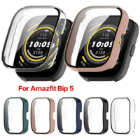PC Case Screen Protector for Amazfit Bip 5 Protective Frame/Cover with Tempered Film Smartwatch Housing Shell Scratch Resistant