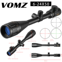 VOMZ 6-24X50 Tactical Optic Cross Sight Green Red Illuminated Riflescope Hunting Rifle Scope Sniper Airsoft Air Guns