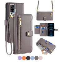 Zipper Flip Case for VIVO X Note 5G Phone Cover For Vivo X90 X70 X60 Pro Plus X50 X80 Lite X51 X50E X27 Pro Leather Wallet Cover