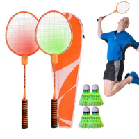 Glowing In Dark Badminton Rackets Training Led Badminton Racquet Set With Luminous Shuttlecocks Colorful And Portable Backyard