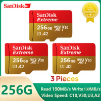 SanDisk Extreme Micro SD Card Memory Card A2 U3 V30 4K 128GB 64GB 256GB 512GB 1T Flash TF for Steam Deck Switch DJI Camera