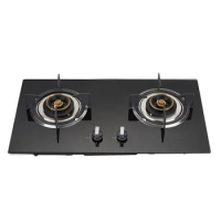 Tempered portable glass Cast iron cook stove with 2 burner Gas Cooktop