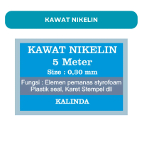 Kawat Nikelin Panjang 5 Meter Ukuran 0,30 mm Untuk Elemen Pemanas Styrofom, Plastik Seal, Karet Stem
