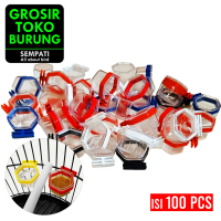 SEMPATI GROSIR Cepuk Mika Segi 6 Mini Tebal Anti Pecah Pengait Penyangga Lepas Pasang Isi 100 Pcs Un