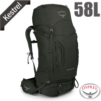 OSPREY Kestrel 58L 輕量健行登山背包.3D立體網背(附防水背包套)自助旅行.出國旅遊/橄欖綠 R