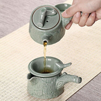 茶具套裝陶瓷哥窯家用簡約茶碗冰裂釉整套汝窯功夫茶杯泡茶壺