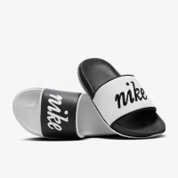 【NIKE 耐吉】W OFFCOURT SLIDE MIX 拖鞋 女 休閒 運動 黑白 陰陽配色(FQ7646-100)