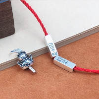 s925純銀吊墜方塊吉祥如意泰銀配件手工DIY手鏈腳鏈編織配飾材料