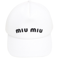 miu miu 字母刺繡斜紋布棉質棒球帽(白色)