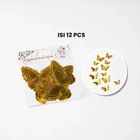 OEM RB-C1612 Stiker Dinding 3D Isi 12PCS Bentuk Kupu Kupu Dekorasi Hiasan Dinding Cantik / Sticker B
