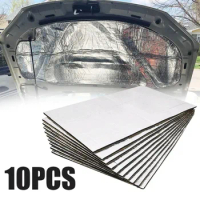 10 Sheets Car Hood Insulation Silent 5mm Gadget Car Van Sound Proofing Deadening Insulation Sound Deadener Heat Insulation Mat