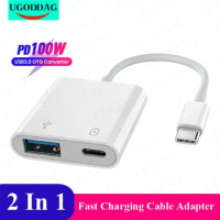 Type C OTG Converter Fast Charging Cable Adapter USB C To USB 3.0 Charge Splitter For google TV Chromecast HD Game Notebook