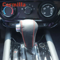 Carmilla Car Gear Head Shift Collars for Honda Vezel HRV HR-V 2014-2020 Car Styling Leather Shift Knob Protection Cover