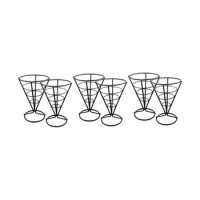 6 Pcs Wire Metal Food Racks Cone Fried Basket Serving Chips Stand Display Stands Chicken Holder