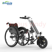 Handicapped Wheelchair Attachment with Motor for Manual Wheelchairs Drive Head Traction 12-inch Electric HandBike