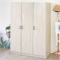 《HOPMA》白色美背質感三門衣櫃 台灣製造 衣櫥 臥室收納 大容量置物-寬119x 深49.5 x 高179.5 cm