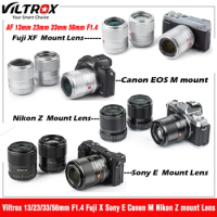 VILTROX 23mm 33mm 56mm 13mm F1.4 Fuji X Mount Lens Sony E Canon M Nikon Z Mount Lens Auto Focus APS-C Fujifilm XF Camera Lenses