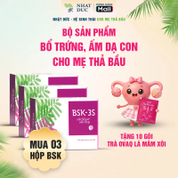 Bộ sản phẩm bổ trứng, BSK-3S tpbvsk hỗ trợ hạn chế gốc tự do, hỗ trợ n.t, Hộp 20 gói  phù hợp cho ph
