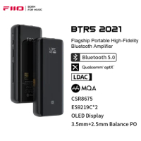 FiiO BTR5 2021 with MQA ES9219C, Bluetooth 5.0 Headphone Amplifier DSD256 Receiver LDAC with 3.5mm/2.5mm output